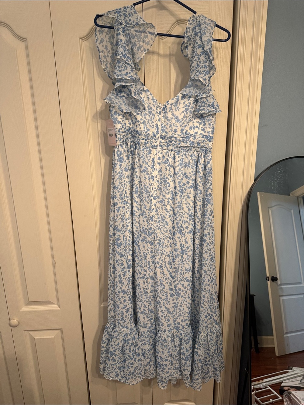 Birdy Grey blue and white floral dress size large, NWT, never worn - Picture 4 of 4